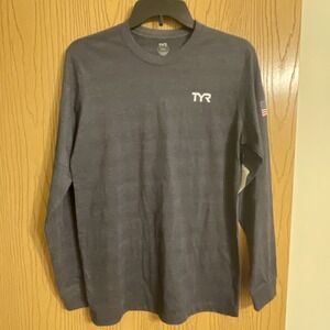 Unisex TYR United States Long Sleeve T-Shirt Size Small Blue